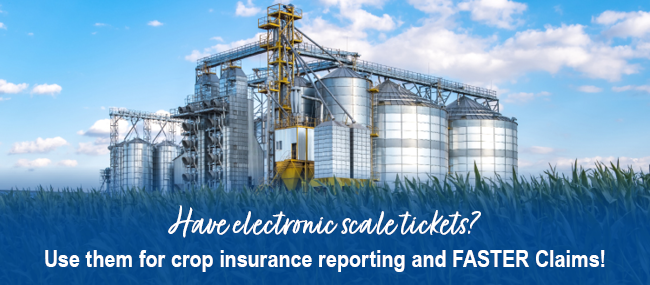 Have electronic scale tickets? Use them for crop insurance reporting and FASTER CLAIMS!